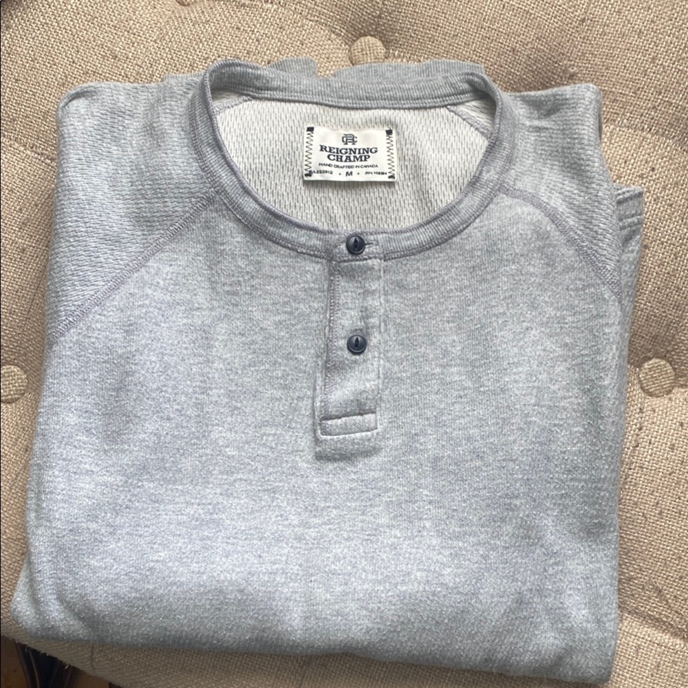 Reigning Champ Gray Henley Shirt